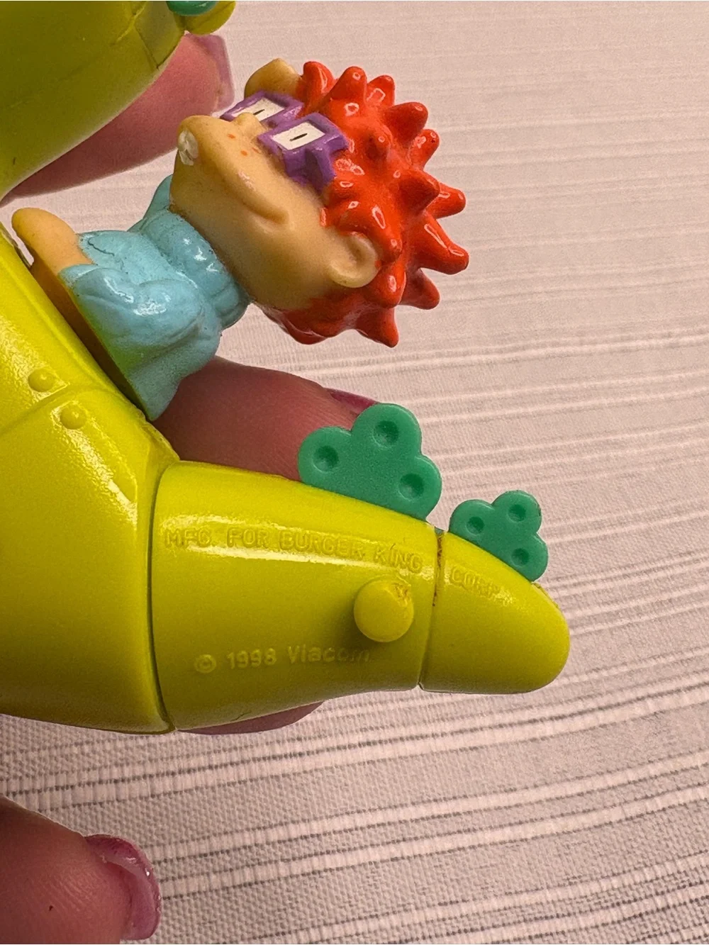 Vintage Burger King 1998 Rugrats Chuckie Dinosaur Car Toy Figure